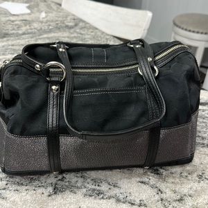 Black Glitter Stripe Coach Monogram